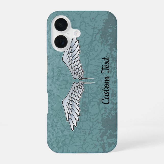 16 Coque iphone des ailes gris-bleu (Verso)