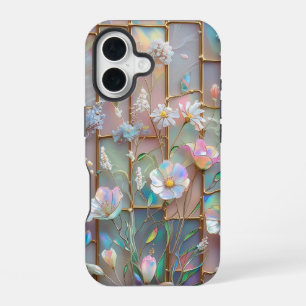 16 coque iphone en verre fleur sauvage