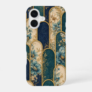 16 Coque iPhone OtterBox Luxueuse Fleurs Bleu Turquoi