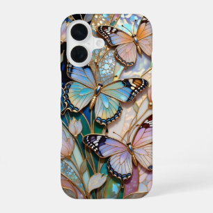 16 Coque iPhone Papillon Vitrail Floral