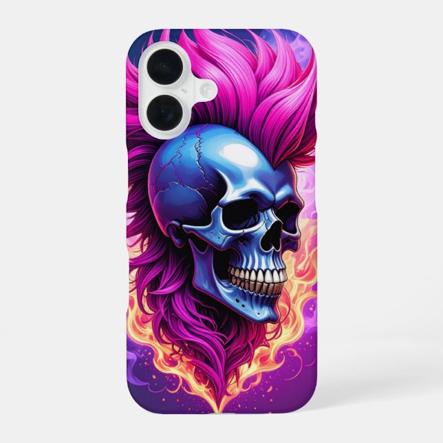16 Crâne de punk flaming iPhone / coque ipad (Verso)