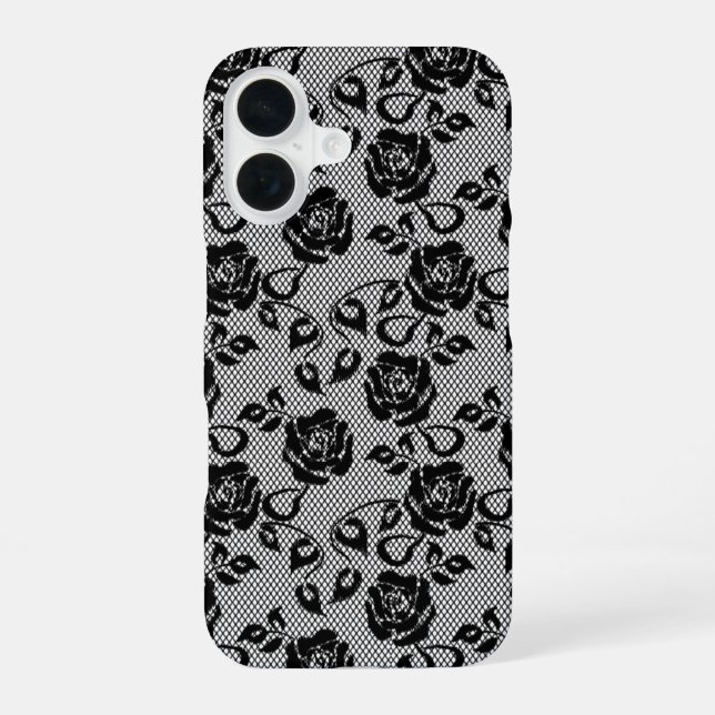 16 Faux Black Lace coque iphone (Verso)
