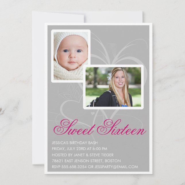 16 invitations à la fête d'anniversaire (Devant)