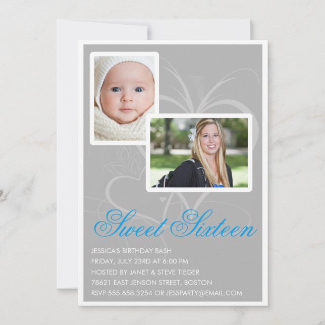 16 invitations à la fête d'anniversaire (Devant)