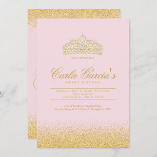 16 invitations Gold & Sparling