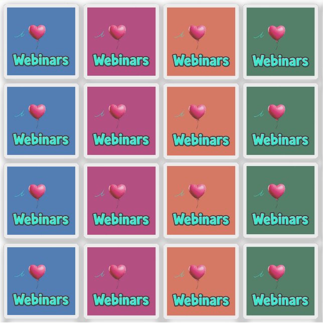 16 J'aime les autocollants de webinaires 4 couleur (Devant)
