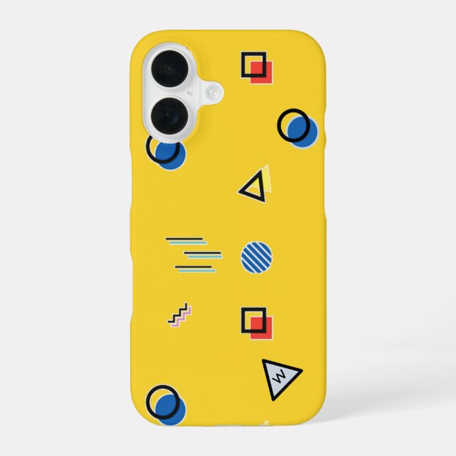 16 Jaune Memphis Monogramme Coque-Mate coque iphone (Verso)