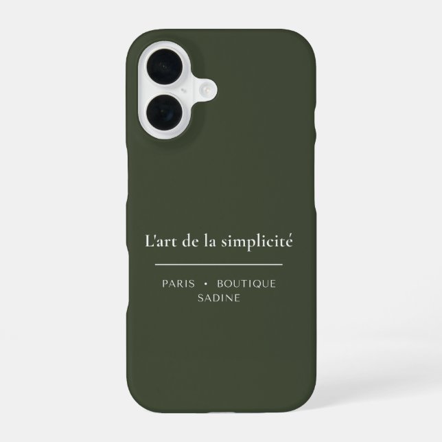 16 L'art de la Simplicité Coque iPhone Vert Olive (Verso)