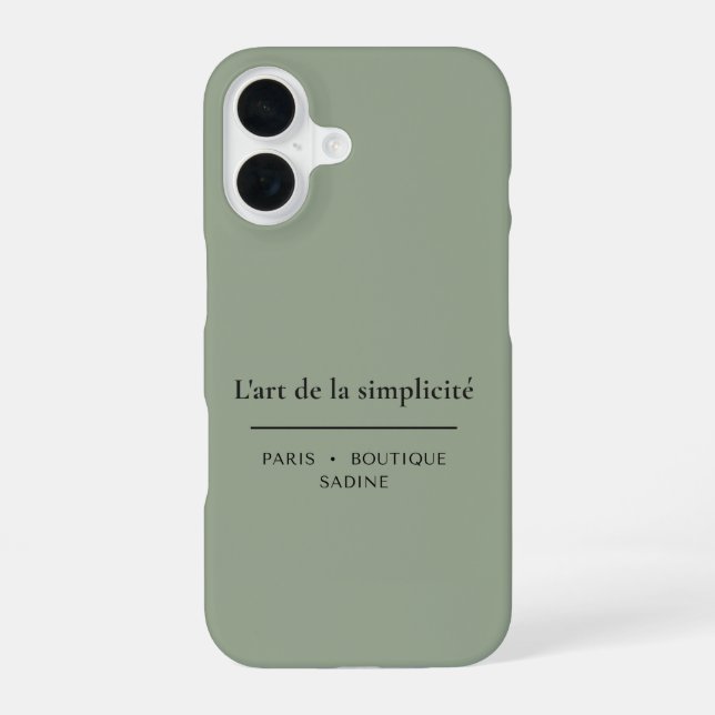 16 L'art de la Simplicité Coque iPhone Vert Sage (Verso)