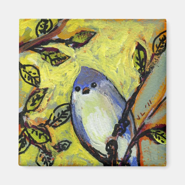 16 Oiseaux, no 12 - Aimant Carré (Devant)