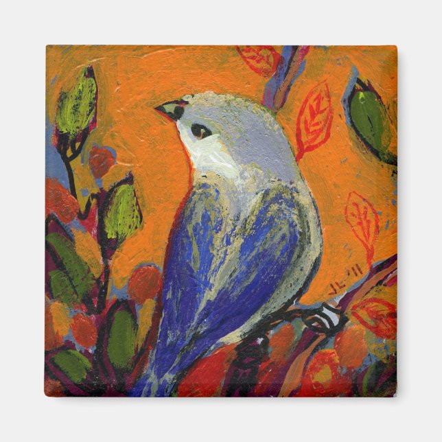 16 Oiseaux, no 13 - Aimant Carré (Devant)