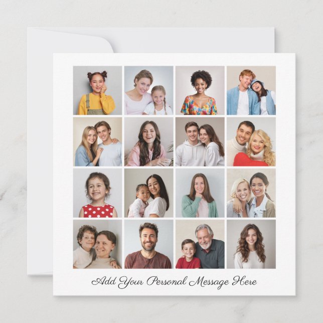 16 Photo Collage Ajoutez Votre Propre Carte De Voe (Devant)