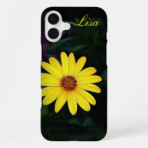 16 Plus Coque iphone de pomme à fleurs jaunes personnalisé