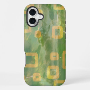 16 Plus iPhone Géométrique Jaune Vert / coque ipad