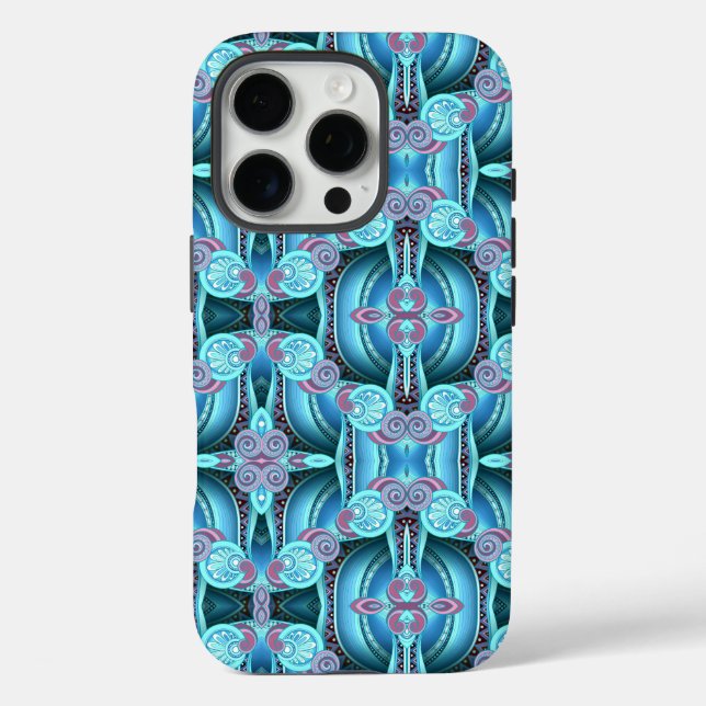 16 Pro Art moderne en bleu iPhone / coque ipad (Verso)