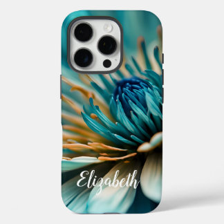 16 Pro Blue Chrysanthemum Flower iPhone / coque ipad