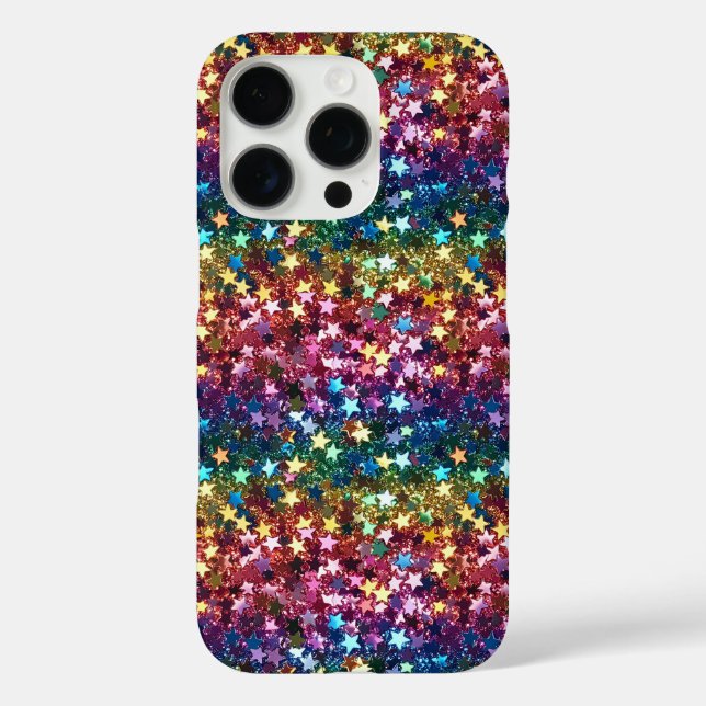 16 Pro coque de téléphone iphone motif étoile pailletée (Verso)