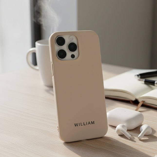16 Pro Coque iphone Beige personnalisé avec personnalisat (Créateur téléchargé)