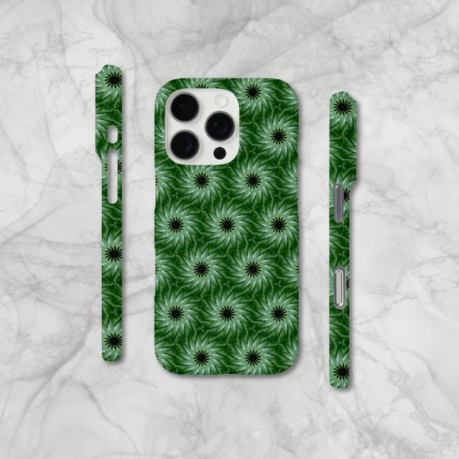 16 Pro Coque iphone de Motif unique Circulaire Vert Fleur (iPhone Case-Mate, available for most device models; also available in Case-Mate Tough.)