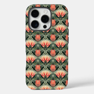16 Pro Coque iphone de Motif vert de corail tropical