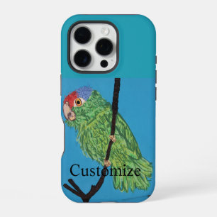 16 Pro coque iphone de perroquet vert