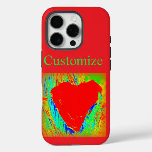 16 Pro coque iphone des coeurs rouges abstraits
