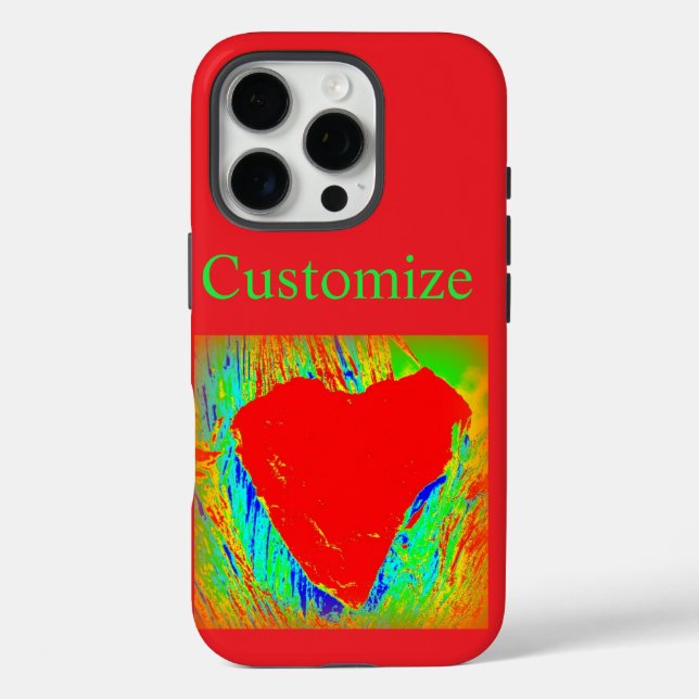 16 Pro coque iphone des coeurs rouges abstraits (Verso)