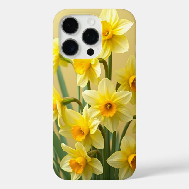 16 Pro Coque iphone des jonquilles de fleurs de naissance (Verso)