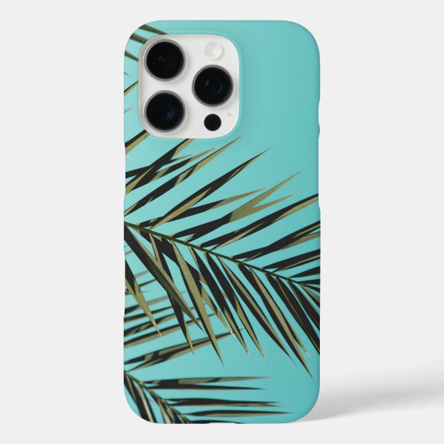 16 Pro Coque iphone feuille de palme - Ciel bleu tropical (Verso)