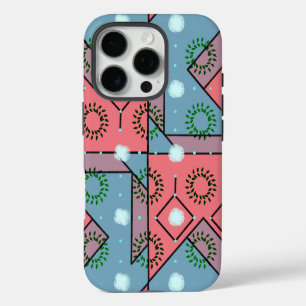 16 Pro Corail bleu Géométrique vibrante iPhone / coque ip