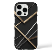 Élégant coque iphone moderne Black & Gold