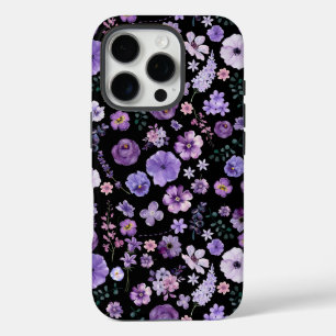 16 Pro Élégant violet Blooms iPhone 16Pro Coque