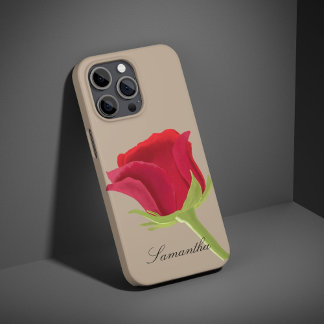 16 Pro Max Beige avec coque iphone rose rouge