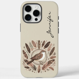 16 Pro Max Boho Bird Indian Feather iPhone / coque ipad