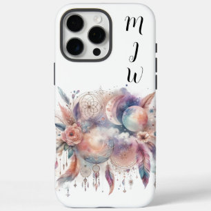 16 Pro Max Boho Plumes célestes iPhone / coque ipad