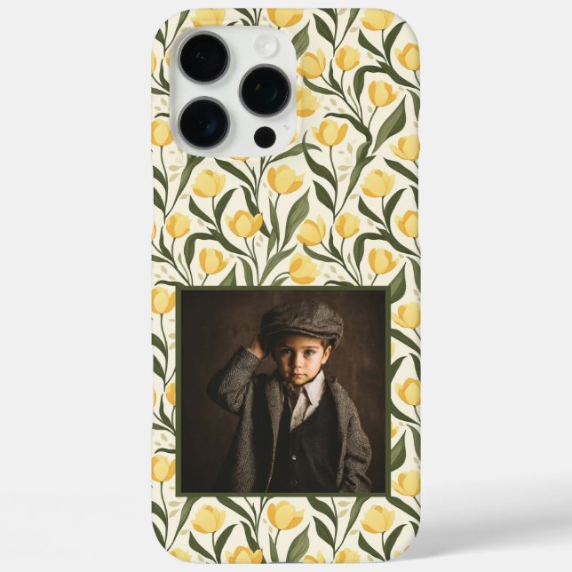 16 Pro Max Coole Tulipe Coque iPhone personnalisée avec photo (Verso)