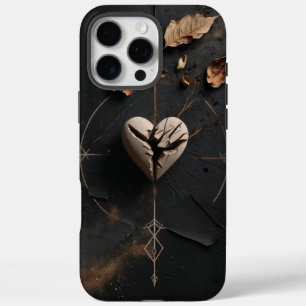 16 Pro Max Coque iphone de Boho foncé au coeur fissuré