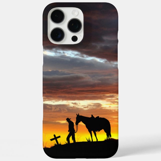 16 Pro Max Coque iphone de la prière de cowboy (Verso)