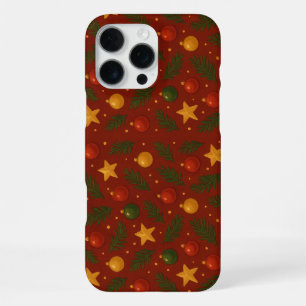 16 Pro Max Coque iphone de Noël rouge - Décor de vacances Vin