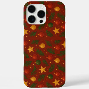 16 Pro Max Coque iphone de Noël rouge - Décor de vacances Vin