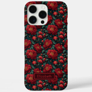 16 Pro Max Coque Iphone personnalisable avec des pivoines de 