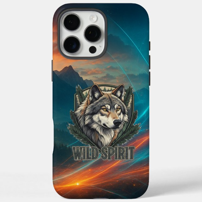 16 Pro Max Coque iphone Wild Spirit - Free Spirit Wolf Art (Verso)
