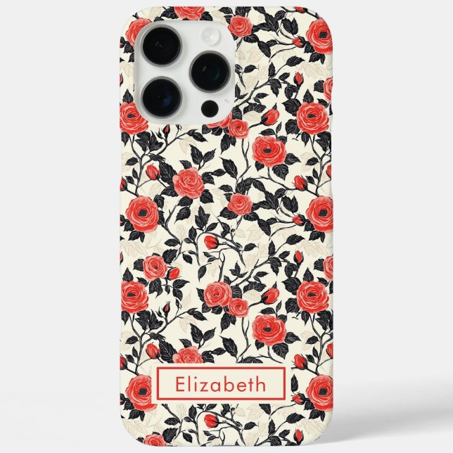 16 Pro Max Coquette Rose Nom Personnalisable Coque Iphone (Verso)