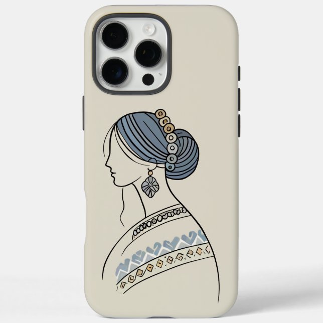 16 Pro Max Élégant coque iphone ukrainien d'art populaire (Verso)