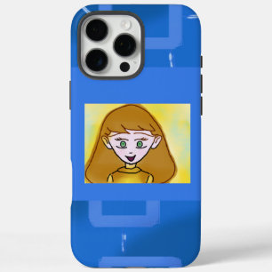 16 Pro Max Joyeux Carton bleu géométrique iPhone / coque ipad