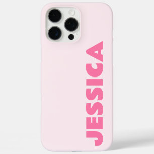 16 Pro Max Modern Pink Nom simple coque iphone personnalisé