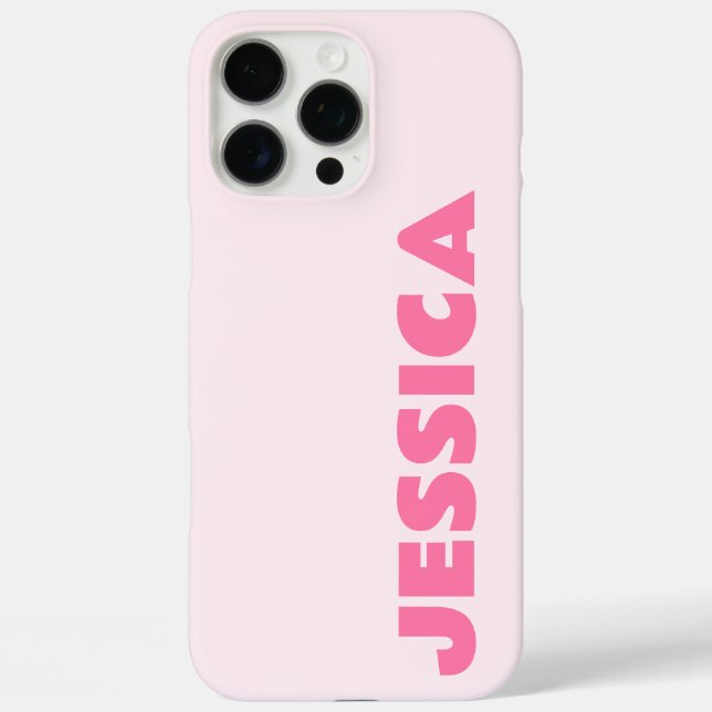 16 Pro Max Modern Pink Nom simple coque iphone personnalisé (Verso)