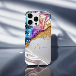 16 Pro Max Radiant Gold Parties scintillant iPhone / coque ip