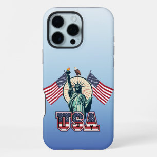 16 Pro Max Vintage, coque iphone de la statue de la liberté