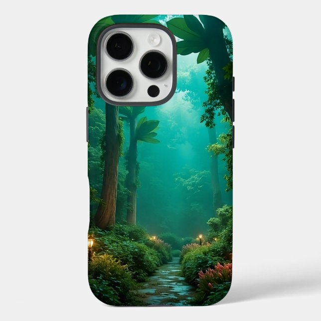 16 Pro Mystic Forest Sunrise iPhone Coque unique (Verso)